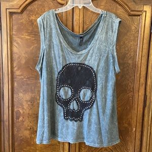 •Full Tilt• Sleeveless Lace Skull Tank